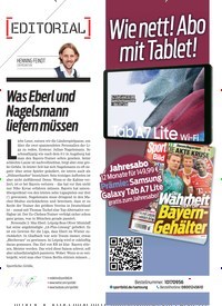 Titelbild der Ausgabe 38/2022 von Was Eberl und Nagelsmann liefern müssen. Zeitschriften als Abo oder epaper bei United Kiosk online kaufen.