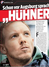 Titelbild der Ausgabe 38/2022 von Schon vor Augsburg sprach Nagelsmann von einem … „HUHNERHAUFEN“. Zeitschriften als Abo oder epaper bei United Kiosk online kaufen.