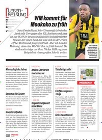 Titelbild der Ausgabe 45/2022 von WM kommt für Moukoko zu früh. Zeitschriften als Abo oder epaper bei United Kiosk online kaufen.