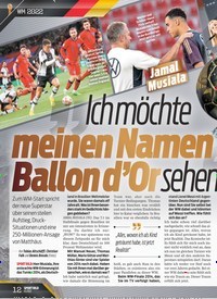 Titelbild der Ausgabe 47/2022 von Ich möchte meinen Namen auf dem Ballon d’Or sehen!. Zeitschriften als Abo oder epaper bei United Kiosk online kaufen.