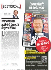 Titelbild der Ausgabe 13/2024 von Wenn Müller aufhört, braucht Bayern Wirtz!. Zeitschriften als Abo oder epaper bei United Kiosk online kaufen.