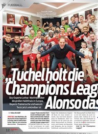 Titelbild der Ausgabe 17/2024 von „Tuchel holt die Champions League, Alonsodas Triple!“. Zeitschriften als Abo oder epaper bei United Kiosk online kaufen.
