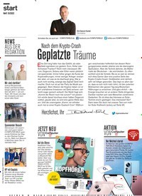 Titelbild der Ausgabe 15/2022 von Nach dem Krypto-Crash Geplatzte Träume. Zeitschriften als Abo oder epaper bei United Kiosk online kaufen.