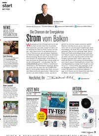 Titelbild der Ausgabe 17/2022 von Die Chancen der Energiekrise Strom vom Balkon. Zeitschriften als Abo oder epaper bei United Kiosk online kaufen.
