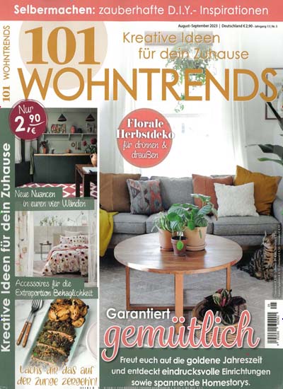 Titelbild der Ausgabe 5/2023 von 101 Wohntrends. Diese Zeitschrift und viele weitere Gartenzeitschriften und Wohnzeitschriften als Abo oder epaper bei United Kiosk online kaufen.