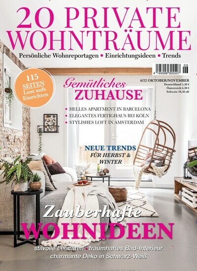 Titelbild der Ausgabe 6/2022 von 20 PRIVATE WOHNTRÄUME. Diese Zeitschrift und viele weitere Gartenzeitschriften und Wohnzeitschriften als Abo oder epaper bei United Kiosk online kaufen.