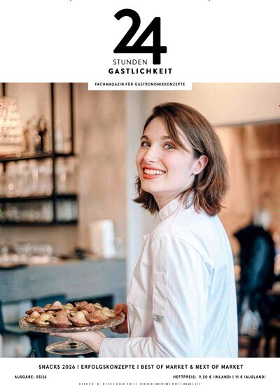 Titelbild der Ausgabe 3/2026 von 24 Stunden Gastlichkeit. Diese Zeitschrift und viele weitere Gastronomiezeitschriften, Fashionmagazine, Beautymagazine als Abo oder epaper bei United Kiosk online kaufen.