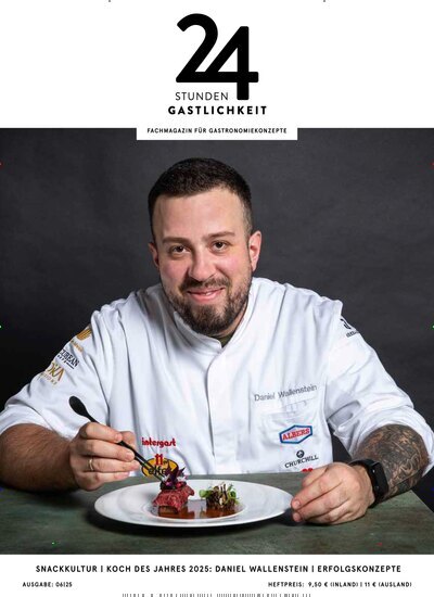 Titelbild der Ausgabe 6/2025 von 24 Stunden Gastlichkeit. Diese Zeitschrift und viele weitere Gastronomiezeitschriften, Fashionmagazine, Beautymagazine als Abo oder epaper bei United Kiosk online kaufen.