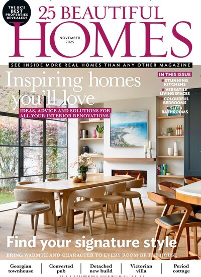 Titelbild der Ausgabe 11/2025 von 25 Beautiful Homes. Diese Zeitschrift und viele weitere Gartenzeitschriften und Wohnzeitschriften als Abo oder epaper bei United Kiosk online kaufen.