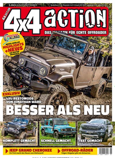 Titelbild der Ausgabe 5/2023 von 4x4 action. Diese Zeitschrift und viele weitere Automagazine und Motorradzeitschriften als Abo oder epaper bei United Kiosk online kaufen.
