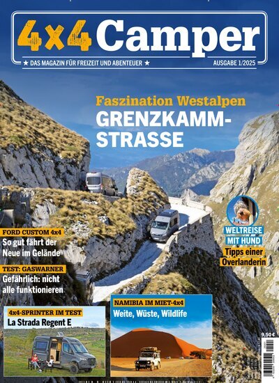 Titelbild der Ausgabe 1/2025 von 4X4 Camper. Diese Zeitschrift und viele weitere Automagazine und Motorradzeitschriften als Abo oder epaper bei United Kiosk online kaufen.