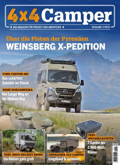 Titelbild der Ausgabe 2/2025 von 4X4 Camper. Diese Zeitschrift und viele weitere Automagazine und Motorradzeitschriften als Abo oder epaper bei United Kiosk online kaufen.