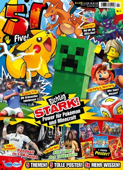 Titelbild der Ausgabe 2/2026 von 5!. Diese Zeitschrift und viele weitere Jugendzeitschriften und Kinderzeitschriften als Abo oder epaper bei United Kiosk online kaufen.