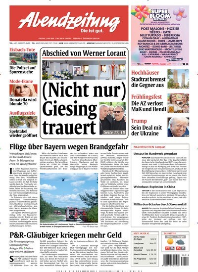 Titelbild der Ausgabe 100/2025 von Abendzeitung München. Diese Zeitschrift und viele weitere Zeitungsabos als Abo oder epaper bei United Kiosk online kaufen.