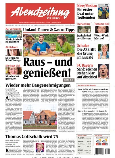Titelbild der Ausgabe 113/2025 von Abendzeitung München. Diese Zeitschrift und viele weitere Zeitungsabos als Abo oder epaper bei United Kiosk online kaufen.