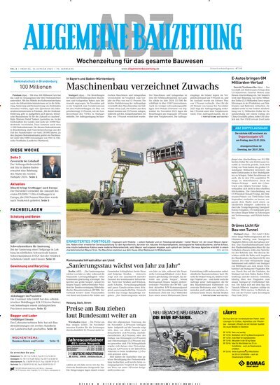 Titelbild der Ausgabe 3/2026 von ABZ - Allgemeine Bauzeitung. Diese Zeitschrift und viele weitere Architekturzeitschriften und Bauzeitschriften als Abo oder epaper bei United Kiosk online kaufen.