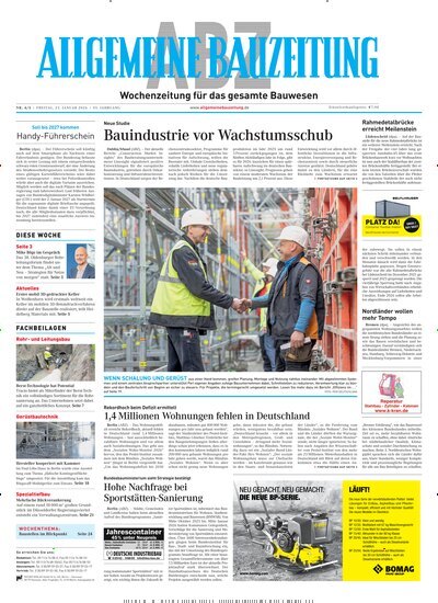 Titelbild der Ausgabe 4/2026 von ABZ - Allgemeine Bauzeitung. Diese Zeitschrift und viele weitere Architekturzeitschriften und Bauzeitschriften als Abo oder epaper bei United Kiosk online kaufen.