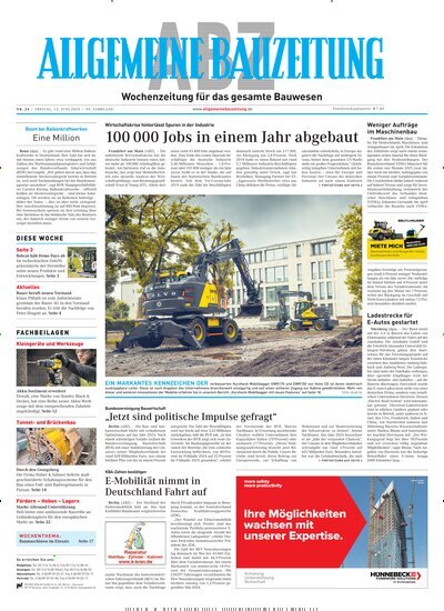 Titelbild der Ausgabe 24/2025 von ABZ - Allgemeine Bauzeitung. Diese Zeitschrift und viele weitere Architekturzeitschriften und Bauzeitschriften als Abo oder epaper bei United Kiosk online kaufen.