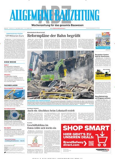 Titelbild der Ausgabe 40/2025 von ABZ - Allgemeine Bauzeitung. Diese Zeitschrift und viele weitere Architekturzeitschriften und Bauzeitschriften als Abo oder epaper bei United Kiosk online kaufen.
