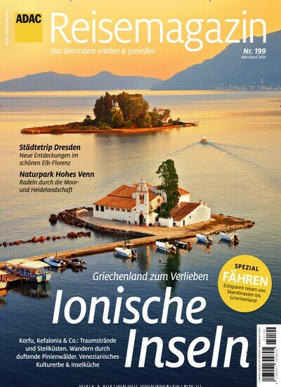 Titelbild der Ausgabe 199/2024 von ADAC Reisemagazin. Diese Zeitschrift und viele weitere Reisemagazine, Freizeitmagazine und Wissensmagazine als Abo oder epaper bei United Kiosk online kaufen.