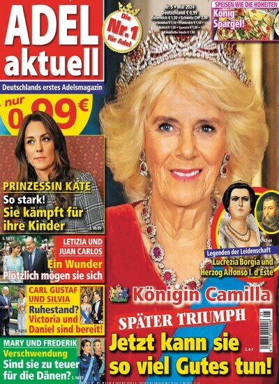 Titelbild der Ausgabe 5/2024 von Adel aktuell. Diese Zeitschrift und viele weitere Frauenzeitschriften als Abo oder epaper bei United Kiosk online kaufen.