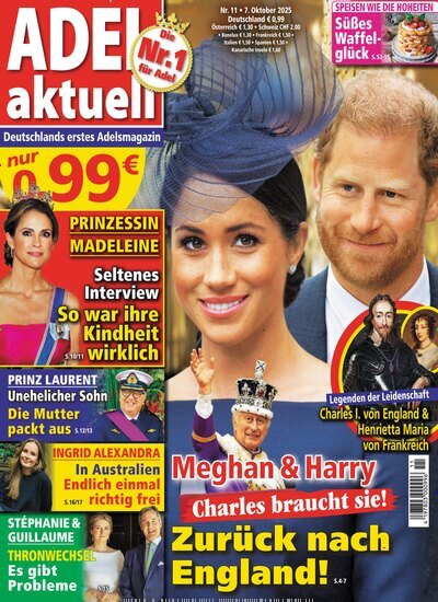 Titelbild der Ausgabe 11/2025 von Adel aktuell. Diese Zeitschrift und viele weitere Frauenzeitschriften als Abo oder epaper bei United Kiosk online kaufen.