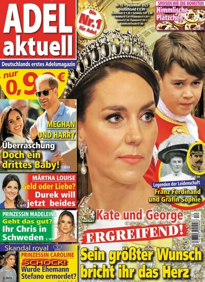 Titelbild der Ausgabe 12/2023 von Adel aktuell. Diese Zeitschrift und viele weitere Frauenzeitschriften als Abo oder epaper bei United Kiosk online kaufen.