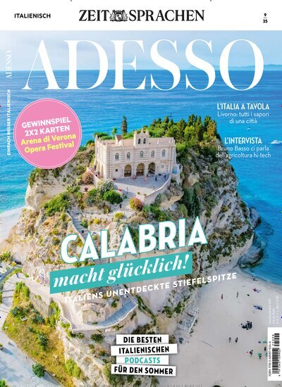 Titelbild der Ausgabe 9/2025 von Adesso. Diese Zeitschrift und viele weitere Reisemagazine, Freizeitmagazine und Wissensmagazine als Abo oder epaper bei United Kiosk online kaufen.