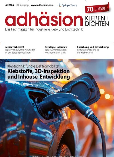 Titelbild der Ausgabe 6/2026 von adhäsion KLEBEN & DICHTEN. Diese Zeitschrift und viele weitere Industriemagazine und Handwerkmagazine als Abo oder epaper bei United Kiosk online kaufen.
