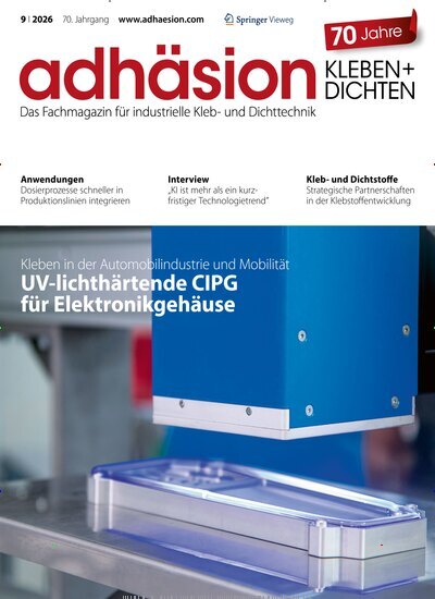 Titelbild der Ausgabe 9/2026 von adhäsion KLEBEN & DICHTEN. Diese Zeitschrift und viele weitere Industriemagazine und Handwerkmagazine als Abo oder epaper bei United Kiosk online kaufen.