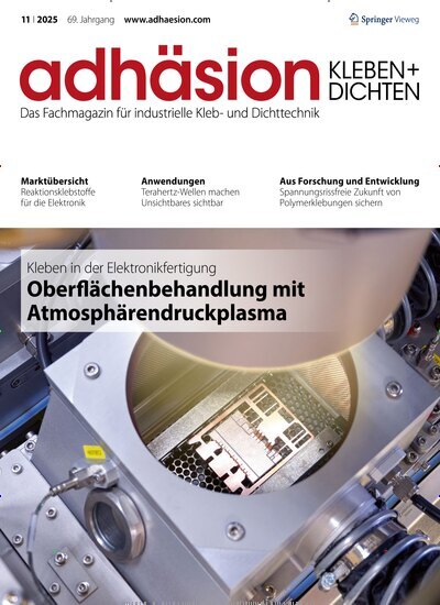Titelbild der Ausgabe 11/2025 von adhäsion KLEBEN & DICHTEN. Diese Zeitschrift und viele weitere Industriemagazine und Handwerkmagazine als Abo oder epaper bei United Kiosk online kaufen.