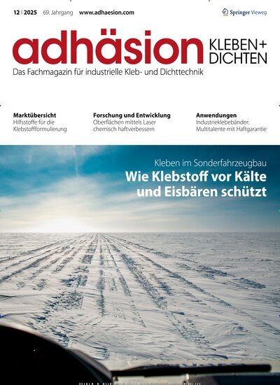 Titelbild der Ausgabe 12/2025 von adhäsion KLEBEN & DICHTEN. Diese Zeitschrift und viele weitere Industriemagazine und Handwerkmagazine als Abo oder epaper bei United Kiosk online kaufen.