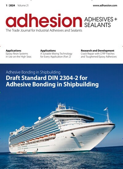Titelbild der Ausgabe 1/2024 von adhesion ADHESIVES + SEALANTS. Diese Zeitschrift und viele weitere Industriemagazine und Handwerkmagazine als Abo oder epaper bei United Kiosk online kaufen.