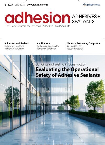 Titelbild der Ausgabe 3/2025 von adhesion ADHESIVES + SEALANTS. Diese Zeitschrift und viele weitere Industriemagazine und Handwerkmagazine als Abo oder epaper bei United Kiosk online kaufen.