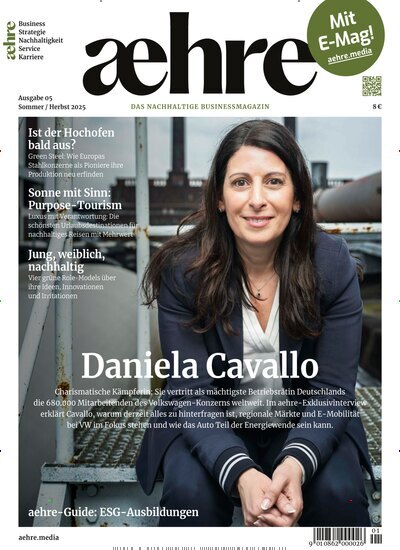 Titelbild der Ausgabe 1/2025 von aehre - das nachhaltige Businessmagazin. Diese Zeitschrift und viele weitere Businessmagazine als Abo oder epaper bei United Kiosk online kaufen.