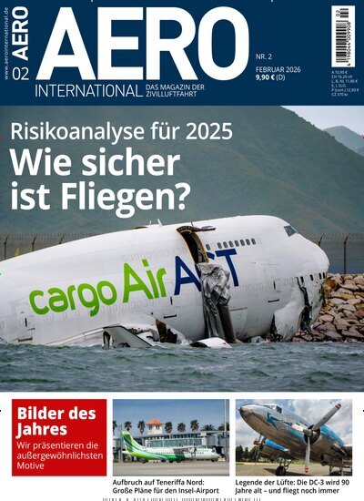 Titelbild der Ausgabe 2/2026 von Aero International. Diese Zeitschrift und viele weitere Reisemagazine, Freizeitmagazine und Wissensmagazine als Abo oder epaper bei United Kiosk online kaufen.