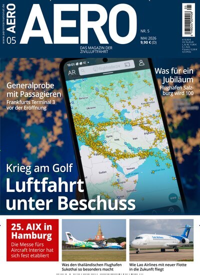 Titelbild der Ausgabe 5/2026 von Aero International. Diese Zeitschrift und viele weitere Reisemagazine, Freizeitmagazine und Wissensmagazine als Abo oder epaper bei United Kiosk online kaufen.