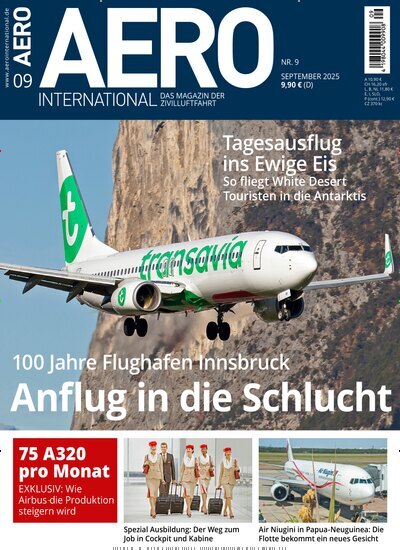 Titelbild der Ausgabe 9/2025 von Aero International. Diese Zeitschrift und viele weitere Reisemagazine, Freizeitmagazine und Wissensmagazine als Abo oder epaper bei United Kiosk online kaufen.