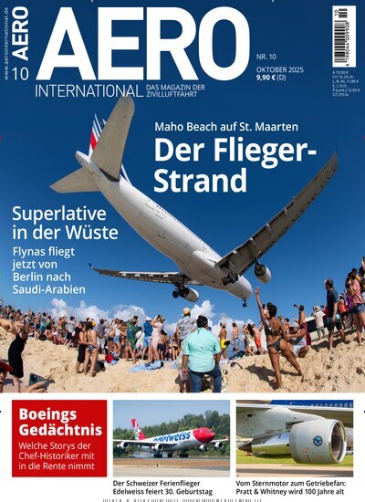 Titelbild der Ausgabe 10/2025 von Aero International. Diese Zeitschrift und viele weitere Reisemagazine, Freizeitmagazine und Wissensmagazine als Abo oder epaper bei United Kiosk online kaufen.