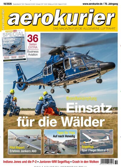 Titelbild der Ausgabe 10/2026 von aerokurier. Diese Zeitschrift und viele weitere Reisemagazine, Freizeitmagazine und Wissensmagazine als Abo oder epaper bei United Kiosk online kaufen.