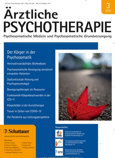 Titelbild der Ausgabe 3/2021 von Ärztliche Psychotherapie. Diese Zeitschrift und viele weitere Pflegezeitschriften und medizinische Fachzeitschriften als Abo oder epaper bei United Kiosk online kaufen.