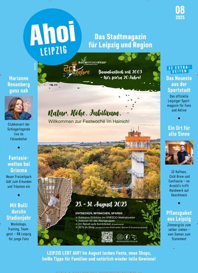 Titelbild der Ausgabe 8/2025 von Ahoi Leipzig. Diese Zeitschrift und viele weitere Lifestylemagazine und Peoplemagazine als Abo oder epaper bei United Kiosk online kaufen.