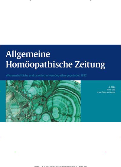 Titelbild der Ausgabe 4/2024 von AHZ - Allgemeine Homöopathische Zeitung. Diese Zeitschrift und viele weitere Pflegezeitschriften und medizinische Fachzeitschriften als Abo oder epaper bei United Kiosk online kaufen.