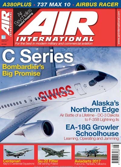 Air International aktuelles Titelbild Ausgabe 8/2017 Aktuelles Titelbild von Air International. In der Ausgabe 8/2017 geht es um die Themen: C Series - Bombardier's Big Promise. Lesen Sie gerne Computerzeitschriften, Tabletmagazine und Smartphonemagazine? Dann empfehlen wir Ihnen Air International als Abo oder Geschenkabo.