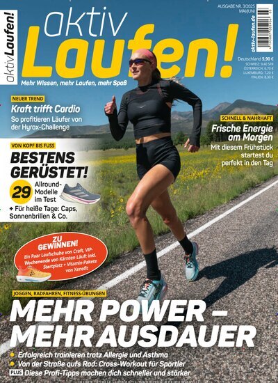 Titelbild der Ausgabe 3/2025 von aktiv Laufen. Diese Zeitschrift und viele weitere Sportmagazine als Abo oder epaper bei United Kiosk online kaufen.