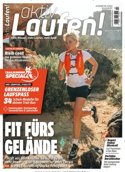 Titelbild der Ausgabe 4/2025 von aktiv Laufen. Diese Zeitschrift und viele weitere Sportmagazine als Abo oder epaper bei United Kiosk online kaufen.