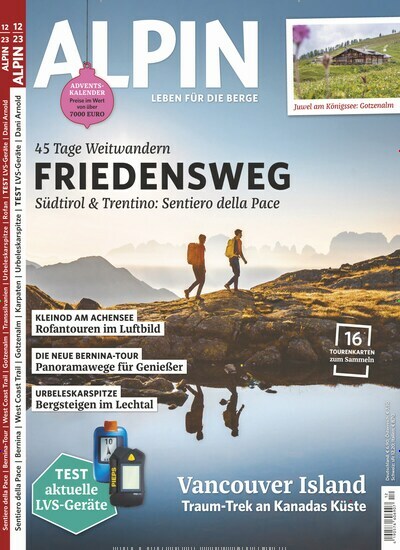 Titelbild der Ausgabe 12/2023 von ALPIN. Diese Zeitschrift und viele weitere Sportmagazine als Abo oder epaper bei United Kiosk online kaufen.