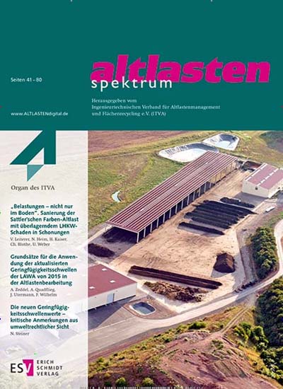 Titelbild der Ausgabe 1/2020 von altlasten spektrum. Diese Zeitschrift und viele weitere Naturzeitschriften, Landwirtschaftszeitungen und Umweltmagazine als Abo oder epaper bei United Kiosk online kaufen.