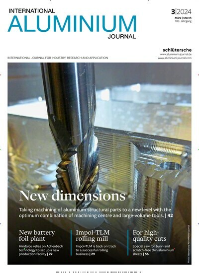 Titelbild der Ausgabe 3/2024 von Aluminium International Journal. Diese Zeitschrift und viele weitere Industriemagazine und Handwerkmagazine als Abo oder epaper bei United Kiosk online kaufen.