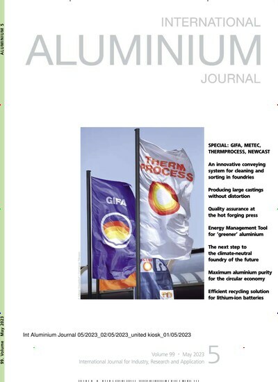 Titelbild der Ausgabe 5/2023 von Aluminium International Journal. Diese Zeitschrift und viele weitere Industriemagazine und Handwerkmagazine als Abo oder epaper bei United Kiosk online kaufen.